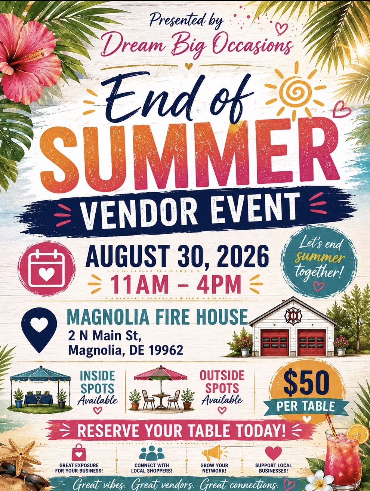 End of Summer Vendor Event flier
